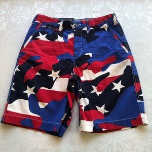 Polo Ralph Lauren Relaxed-Fit Camo American Flag Bermuda Shorts Men’s Size 31
